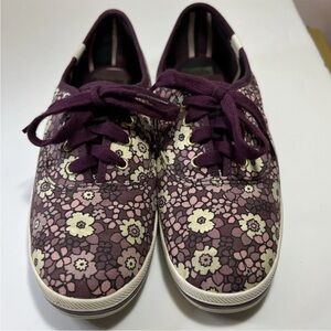 Keds for Kate Spade Kick Purple Ditzy Floral Printed Canvas Sneakers Women's 7.5